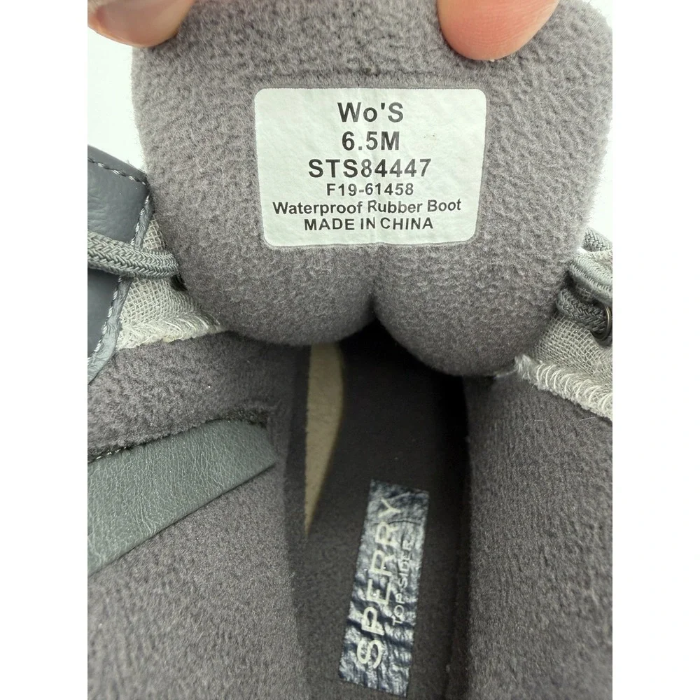 Sperry Women's Top-Sider Saltwater Duck Boots Gray Size 6.5 Waterproof STS84447